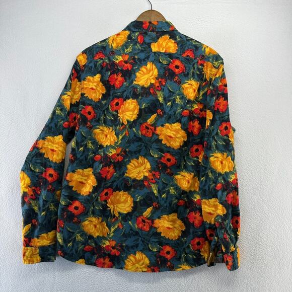 J Crew Shirt Men's Large Colorful Midweight Flannel Work All over Vibrant Summer - Picture 9 of 12